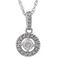 18k White Gold 1/3ct TDW Round Diamond Necklace