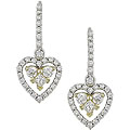 14k Two-tone Gold 1ct TDW Diamond Heart Earrings