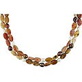 Rice Pearl and Jasper Bead 42 inch Necklace