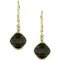 10k Yellow Gold Smokey Quartz/ Diamond Earrings