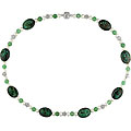 African Turquoise Jade FW Pearl Necklace