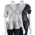 Zoe D Women's V-neck Tie Back Top