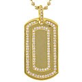 14k Goldplated Sterling Silver CZ Dog Tag Necklace