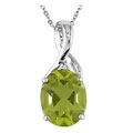 14k White Gold Oval Lemon Quartz Necklace