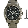 Seiko Men's Chrono Black Dial Steel Watch