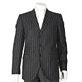 Dolce &Gabbana Grey 3-button Stripe Blazer