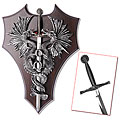 Double Dragon Wall Plaque with 12" Miniature Blade