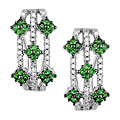 14k White Gold 1/4ct Diamond Tsavorite Earrings