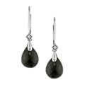 14k White Gold Smokey Topaz and Diamond Earrings