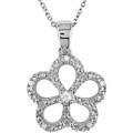 14k White Gold White Topaz Diamond Accent Necklace