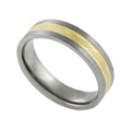 Two-tone Titanium Ring with Wave Design