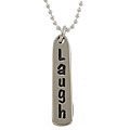Sterling Silver 'Laugh' Word Charm Necklace