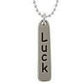 Sterling Silver 'Luck' Word Charm Necklace