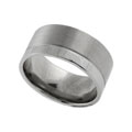 Titanium Comfort Band Pipe-cut Ring with Brushed Finish
