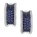 18k Gold Sapphire 1 2/5ct TDW Diamond Earrings