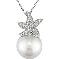 Cultured FW Pearl 1/8ct Diamond Necklace