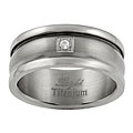 Titanium Polished Finish Cubic Zirconia Ring