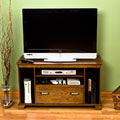 Gaming/TV Center - Distressed Antique Oak Finish