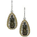 14k White Gold Smoky Quartz Citrine Earrings