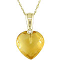 14k Yellow Gold Citrine Heart Necklace