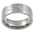 Titanium Comfort Band Greek Key Design Ring
