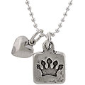 Little Princess Crown and Heart Charm Necklace