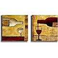 Red and White Wine by Judy Bagnato Canvas 2-piece Set