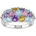 14k White Gold and Multi Gemstone Ring