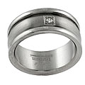 Titanium Brushed Finish Diamond Accent Band
