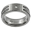 Titanium Double Wire Diamond Accent Comfort Band
