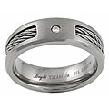 Titanium Double Wire Diamond Accent Comfort Band