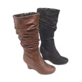 Glaze by Adi Gathered Shaft Wedge Boots