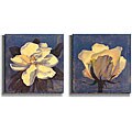 Curtis Parker 'Glowing Magnolia' and 'White Rose' 2-piece Canvas Set