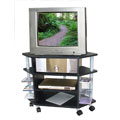 4-Level TV Stand with 2 CD Racks (Graphite Black)