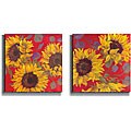 Shari White 'Sunflower' 2-piece Stretched Canvas Set