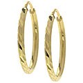 14k Swiss-cut Gold Hoop Earrings