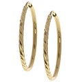 14k Swiss-cut Gold Hoop Earrings