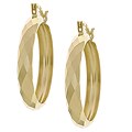 14k Gold Snake-skin Hoop Earrings