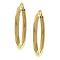 14k Faceted Gold Hoop Earrings
