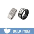 Stainless Steel 2-piece Roman Numerals Ring Set