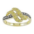 14k Gold Brown Diamond Yellow Sapphire Ring
