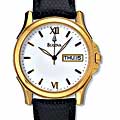 Bulova Goldtone Black Strap Men's Quartz Watch