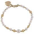 14k Yellow Gold Bead and Pearl Bracelet