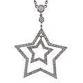 18k White Gold 1ct TDW Diamond Star Bezel Necklace