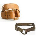 Linea Pelle Women's Fold-over Closure Sliced Belt