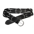 Linea Pelle Women's Woven Black Leather Belt