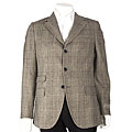Dolce & Gabbana Cream Three-button Plaid Blazer