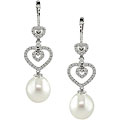 Cultured South Sea Pearl 1ct Diamond Drop Earrings (12-13mm)