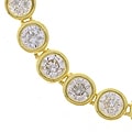 14k Yellow Gold Overlay Bezel Round CZ Necklace