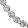 14k White Gold Overlay Bezel Round CZ Necklace